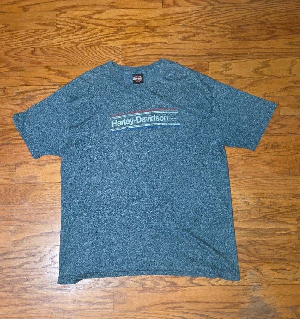 Harley Davidson 2 Sided Loess Hills Pacific Junction Iowa Blue Tee Men's Size 2X